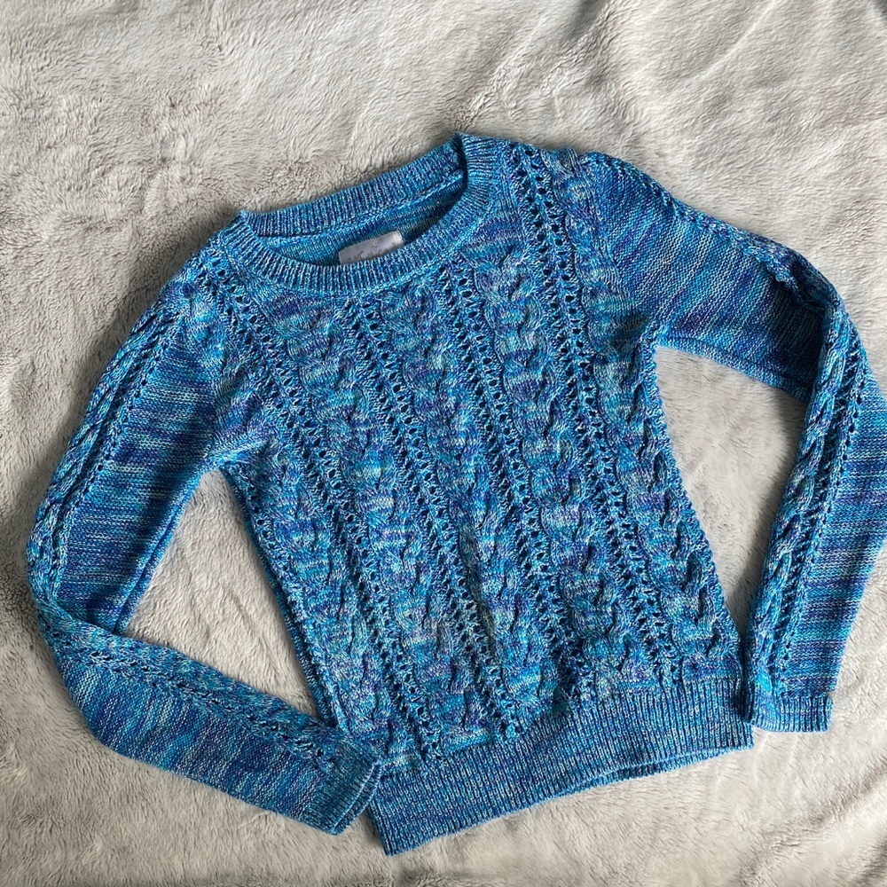 Justice for Girls turquoise/silver sweater